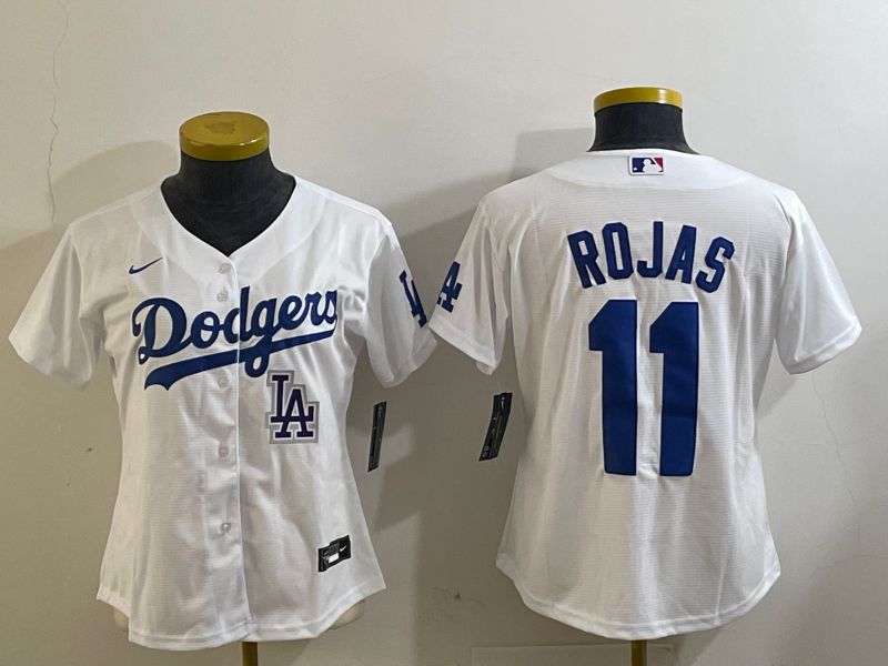 Youth Los Angeles Dodgers #11 Rojas White Game 2024 Nike MLB Jersey style 5->youth nfl jersey->Youth Jersey